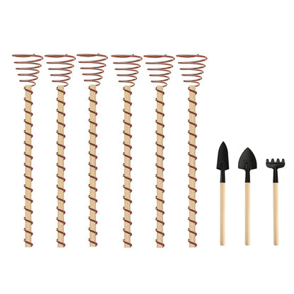 Copper Electroculture Plant Stakes Spiral Garden Antennas