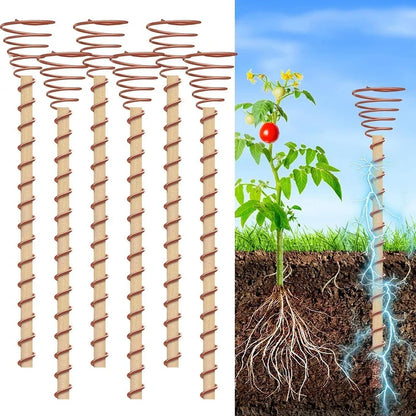 Copper Electroculture Plant Stakes Spiral Garden Antennas