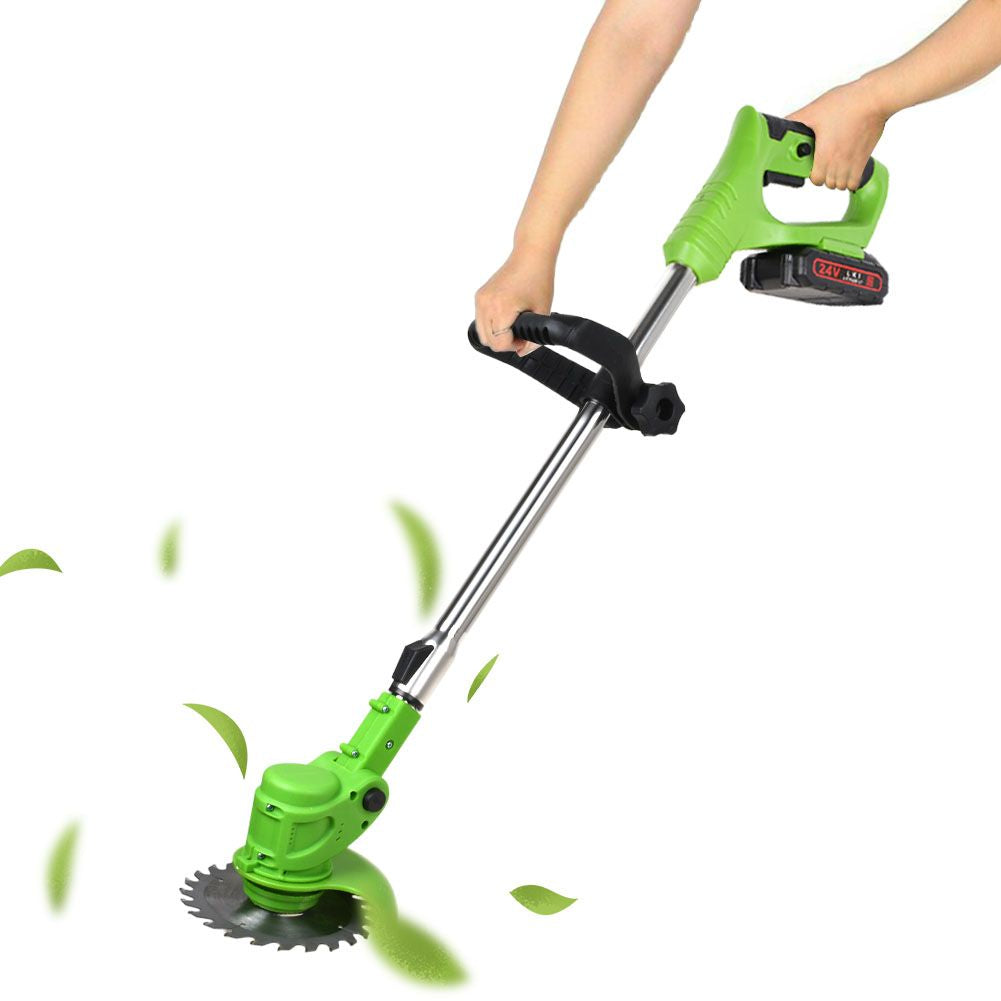 Cordless Electric Grass Trimmer with Adjustable Telescopic Shaft