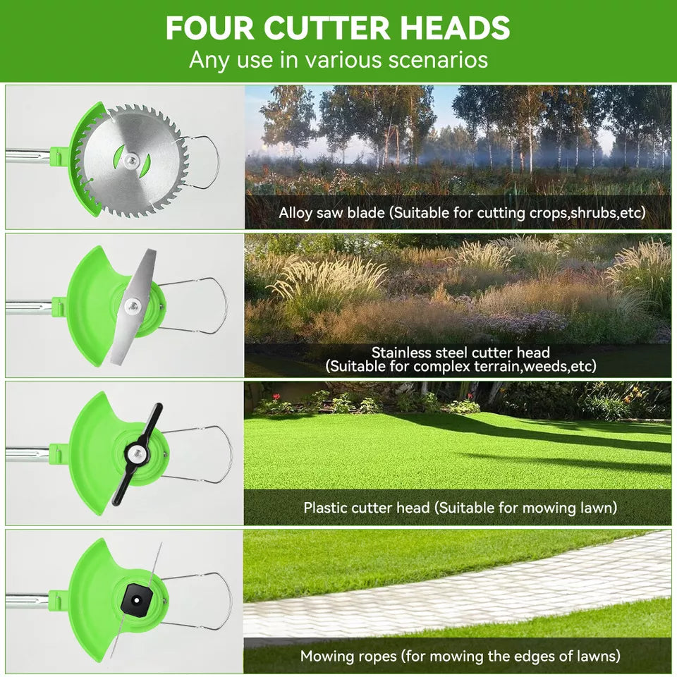Cordless Electric Grass Trimmer with Adjustable Telescopic Shaft