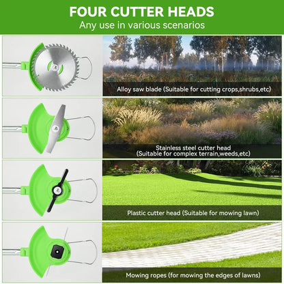Cordless Electric Grass Trimmer with Adjustable Telescopic Shaft