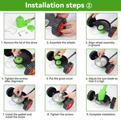Cordless Electric Grass Trimmer with Adjustable Telescopic Shaft