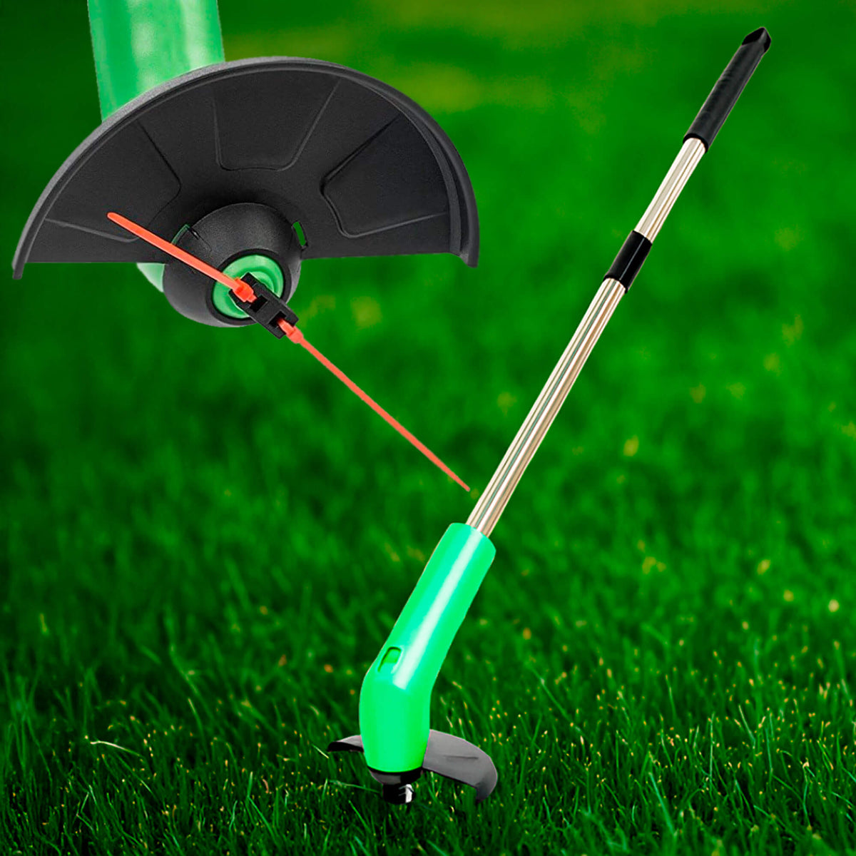 Cordless Electric Grass Trimmer with Adjustable Telescopic Shaft