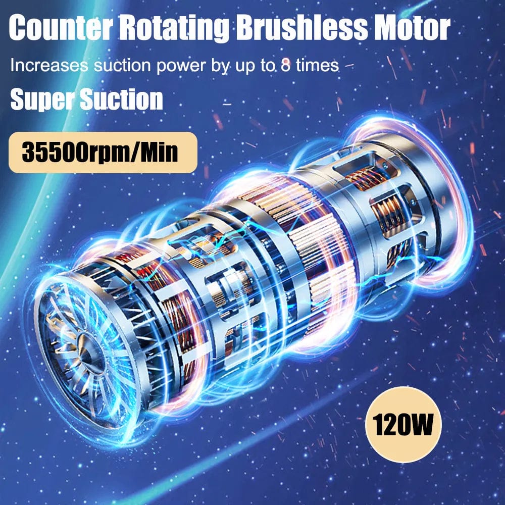 Cordless Handheld Car Vacuum Cleaner with 6 Attachments