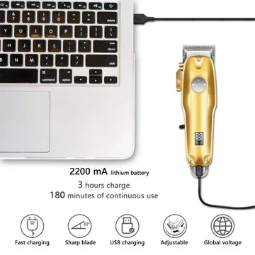 Cordless Professional Hair Clipper Grooming Kit Gold