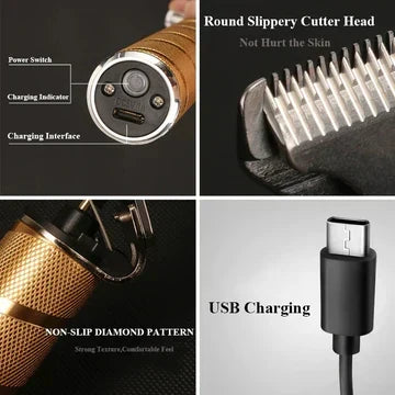 Cordless Professional Hair Clipper Grooming Kit Gold