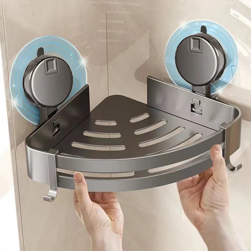 Corner Shower Organizer with No Drill Suction Mount