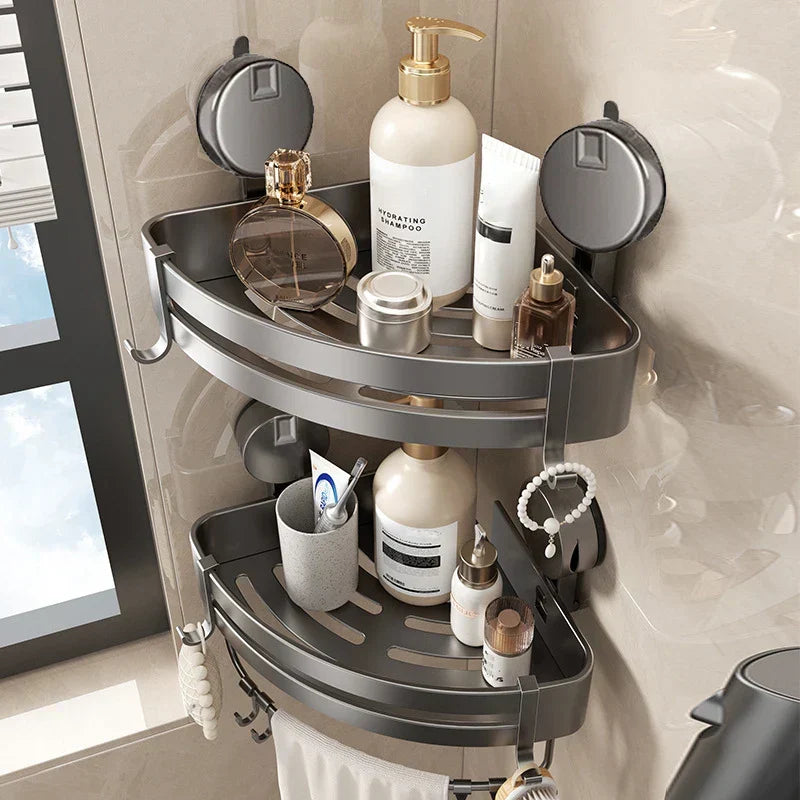 Corner Shower Organizer with No Drill Suction Mount
