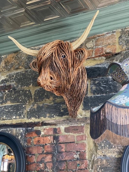 Cow Head Wall Decor Resin Metal Rustic Farmhouse Sculpture