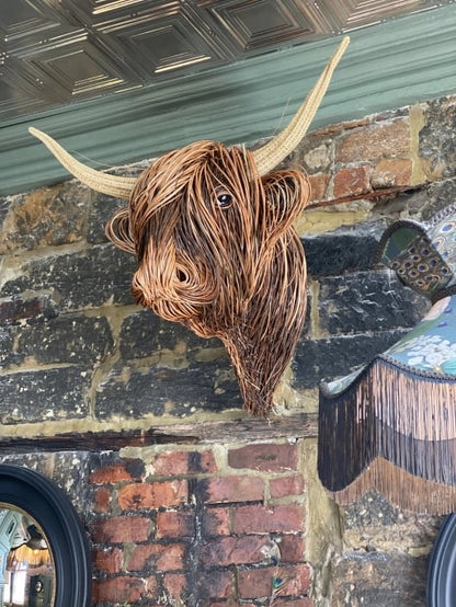 Cow Head Wall Decor Resin Metal Rustic Farmhouse Sculpture