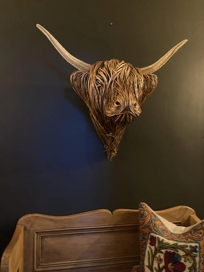 Cow Head Wall Decor Resin Metal Rustic Farmhouse Sculpture