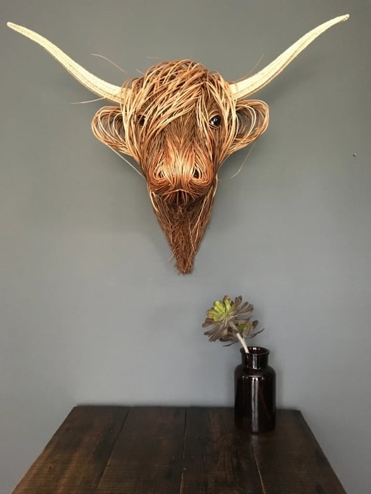 Cow Head Wall Decor Resin Metal Rustic Farmhouse Sculpture