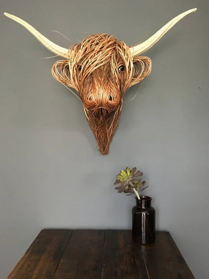 Cow Head Wall Decor Resin Metal Rustic Farmhouse Sculpture
