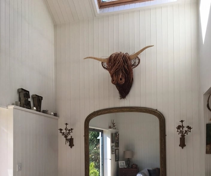 Cow Head Wall Decor Resin Metal Rustic Farmhouse Sculpture