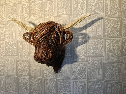 Cow Head Wall Decor Resin Metal Rustic Farmhouse Sculpture
