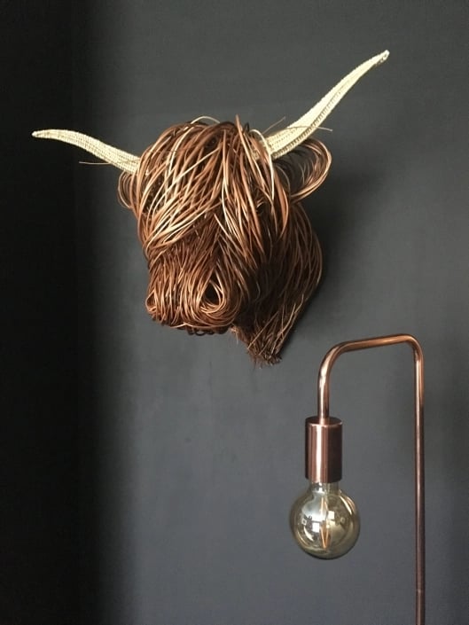 Cow Head Wall Decor Resin Metal Rustic Farmhouse Sculpture