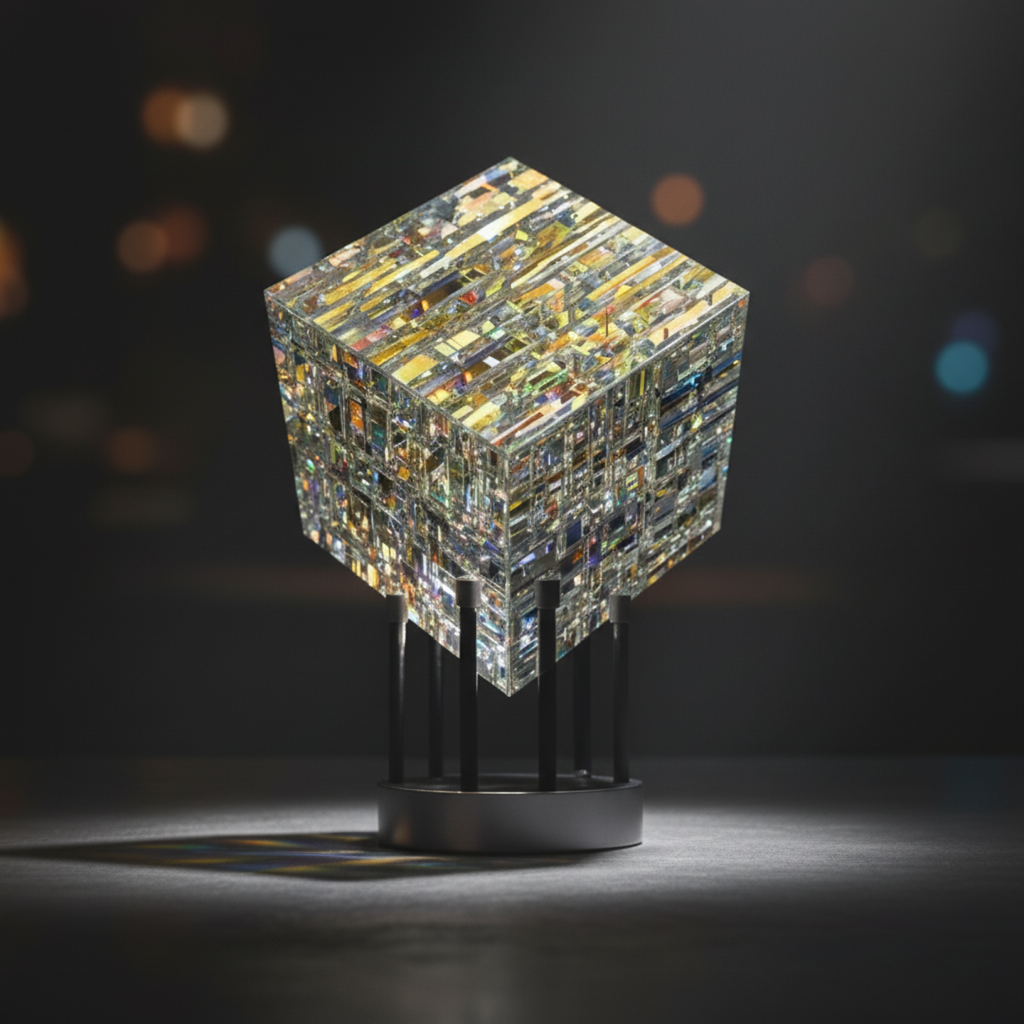 Crystal Rainbow Refraction Cube Decorative Desk Ornament