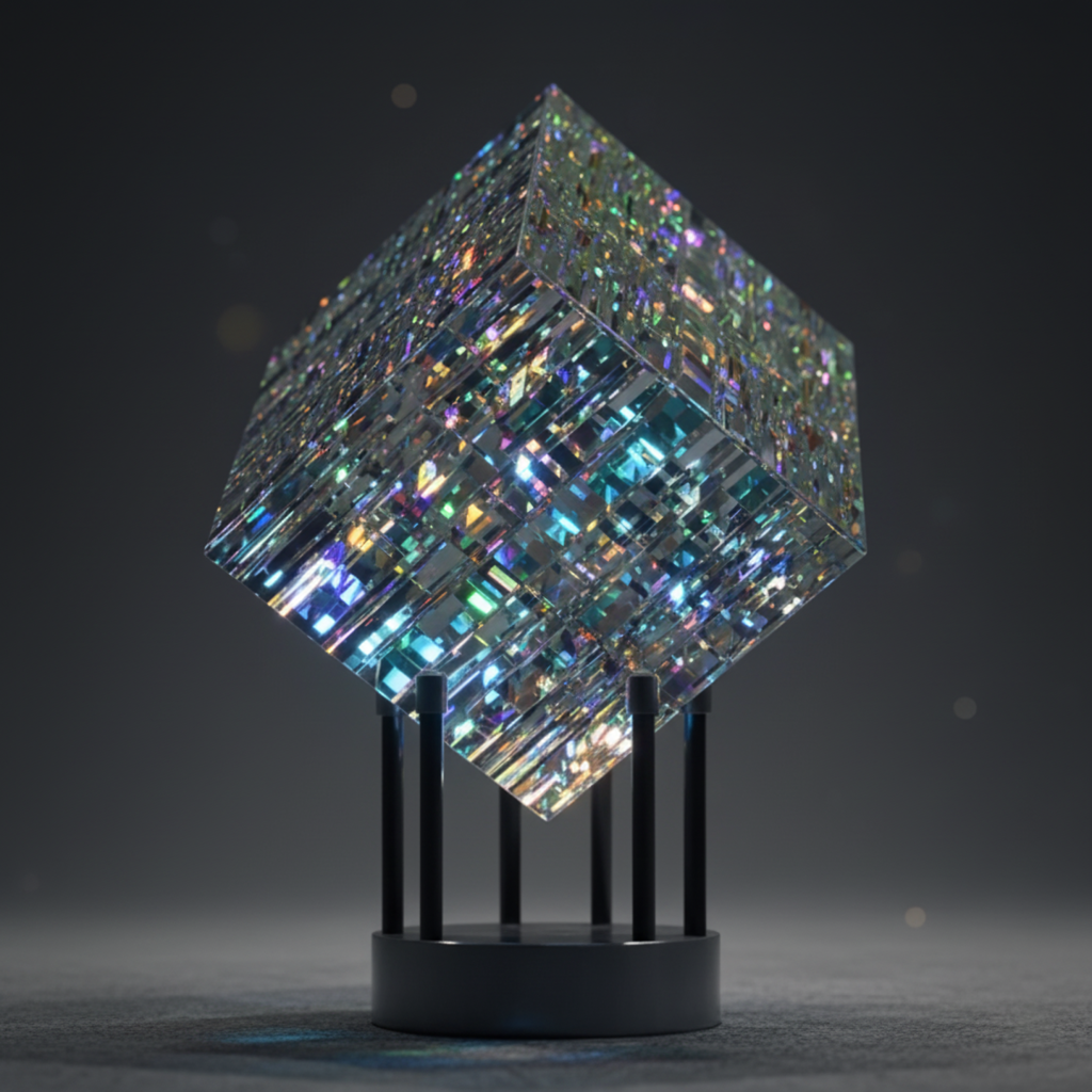 Crystal Rainbow Refraction Cube Decorative Desk Ornament