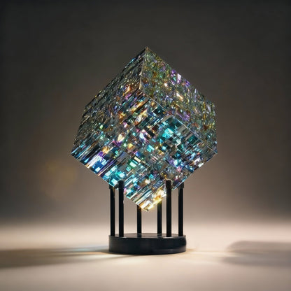 Crystal Rainbow Refraction Cube Decorative Desk Ornament