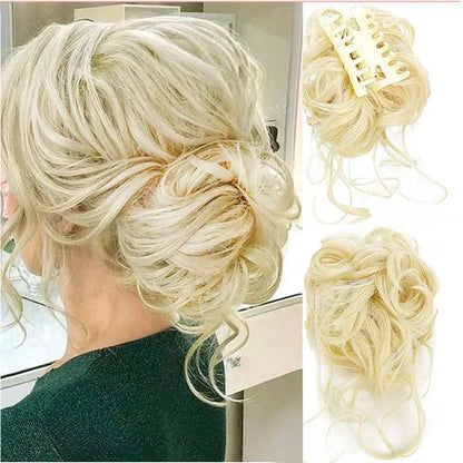 Curly Hair Bun Clip Volumizing Synthetic Hairpiece