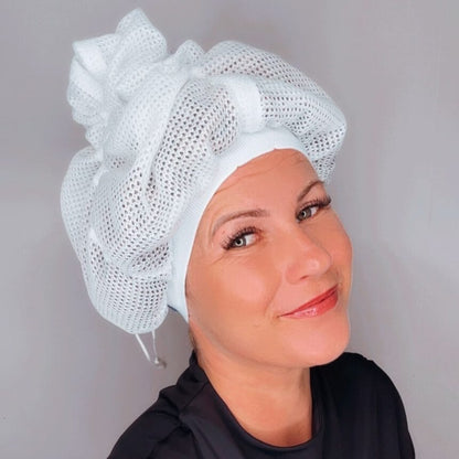 Curly Hair Mesh Plopping Drying Cap Adjustable Fit