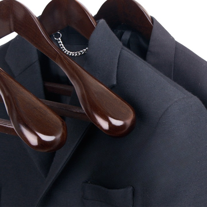 Curved Wooden Clothes Hangers with Metal Hooks