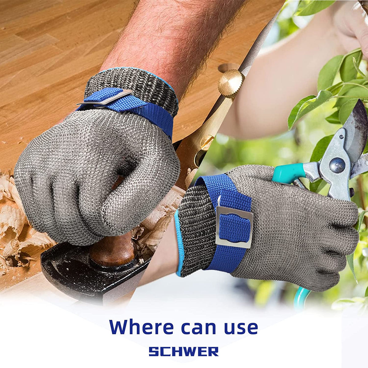 Cut Resistant Stainless Steel Mesh Safety Glove for Food Preparation