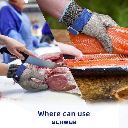 Cut Resistant Stainless Steel Mesh Safety Glove for Food Preparation