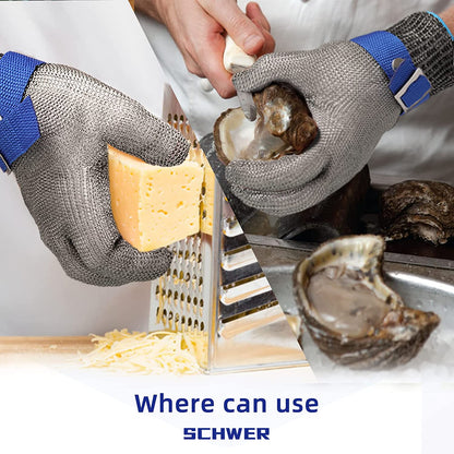 Cut Resistant Stainless Steel Mesh Safety Glove for Food Preparation