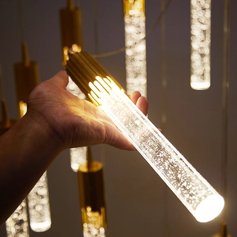 Cylindrical Glass Pendant Ceiling Light