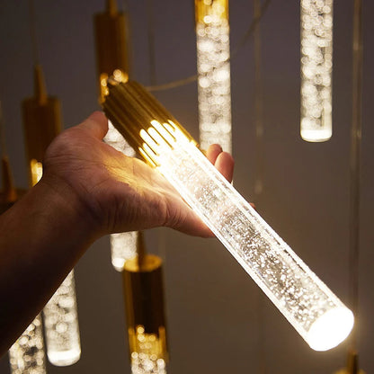 Cylindrical Glass Pendant Ceiling Light