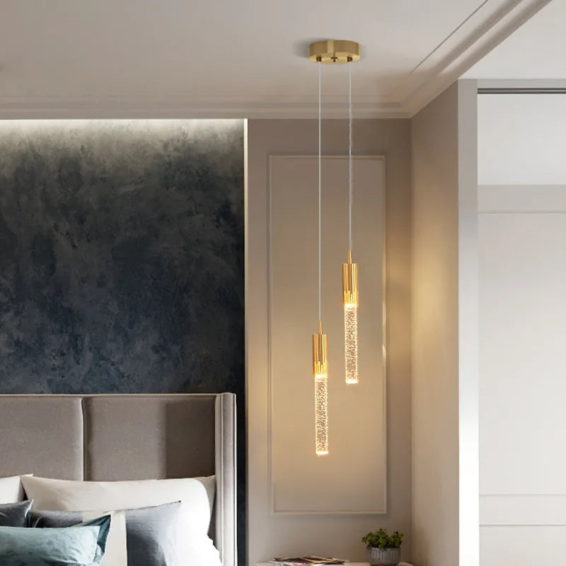 Cylindrical Glass Pendant Ceiling Light