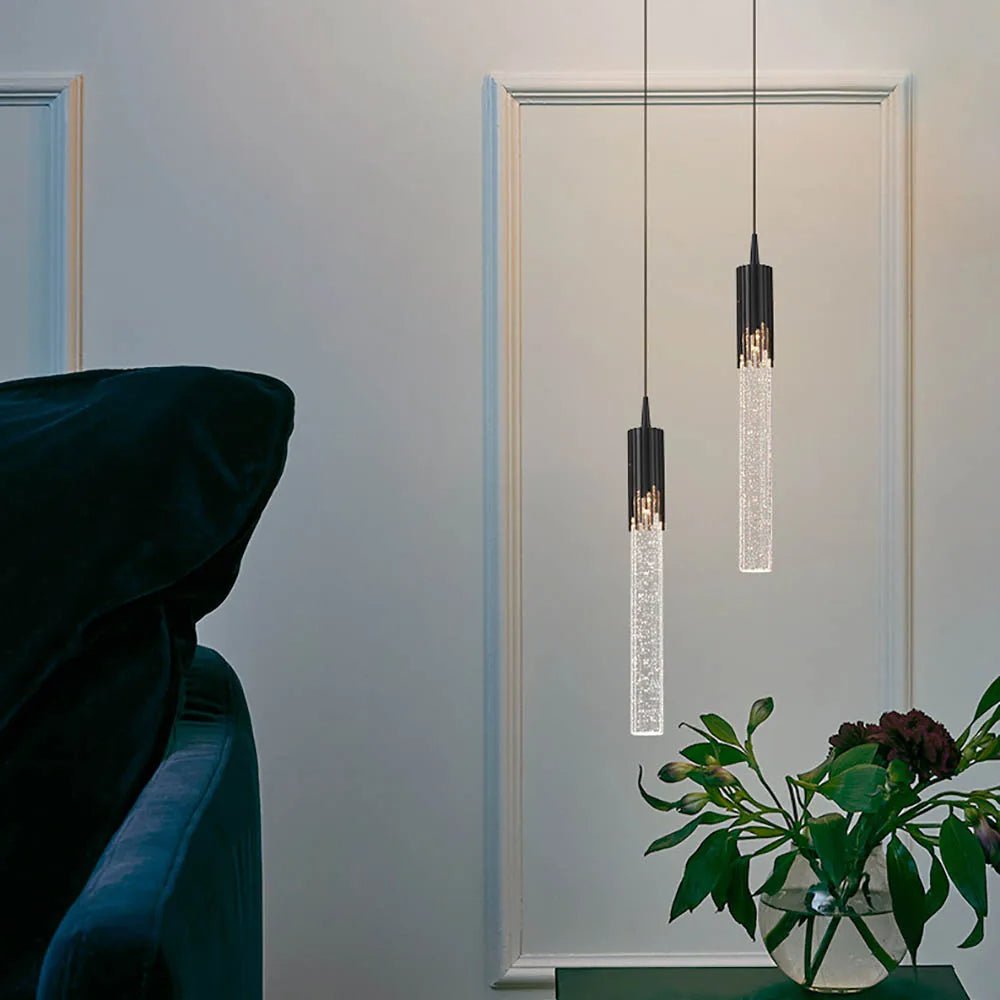 Cylindrical Glass Pendant Ceiling Light