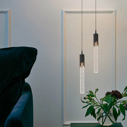 Cylindrical Glass Pendant Ceiling Light