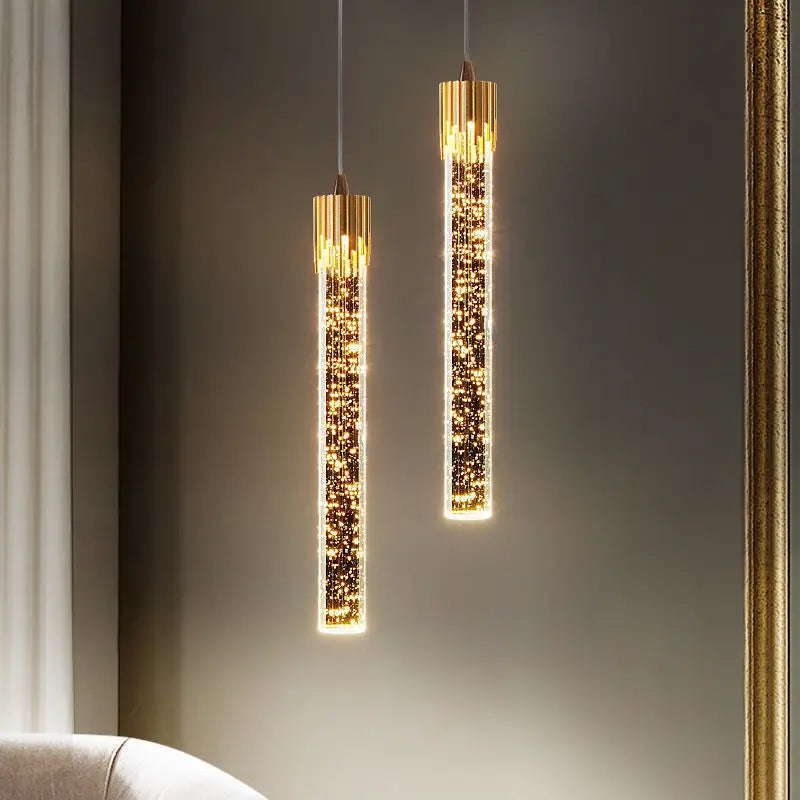 Cylindrical Glass Pendant Ceiling Light