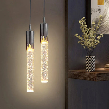 Cylindrical Glass Pendant Ceiling Light