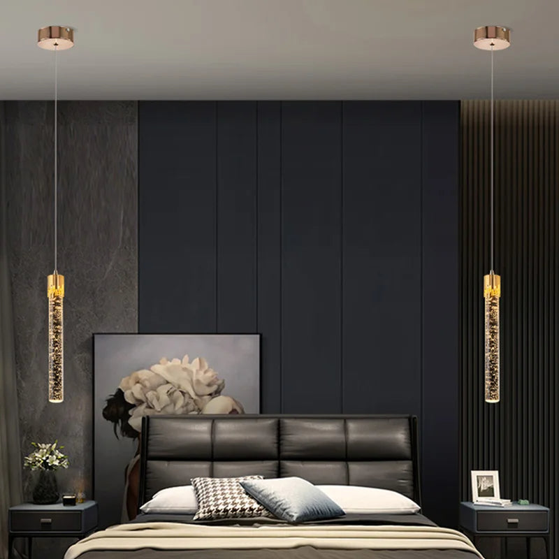 Cylindrical Glass Pendant Ceiling Light