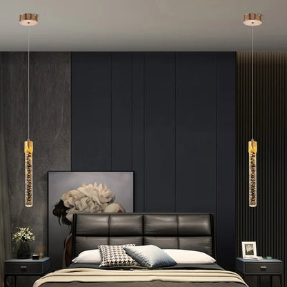 Cylindrical Glass Pendant Ceiling Light