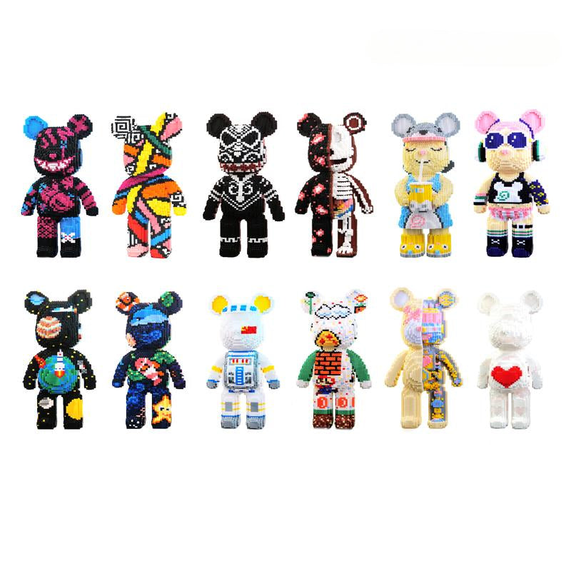 DIY Pixel Block Bear Building Figure Set