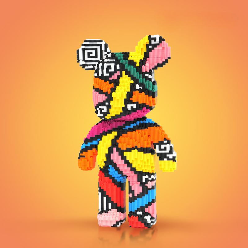 DIY Pixel Block Bear Building Figure Set