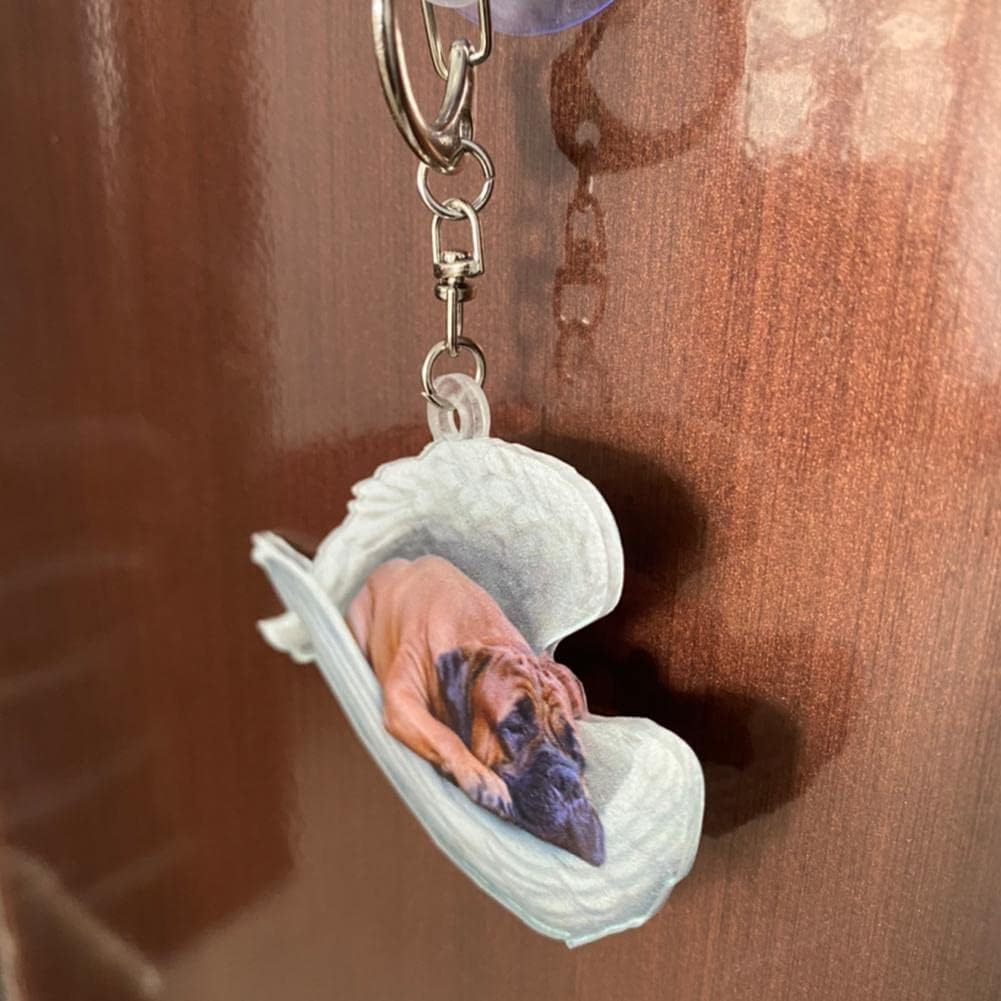 Dachshund Sleeping Angel Reversible Acrylic Keychain