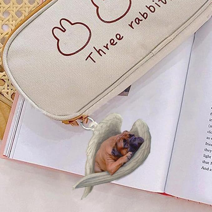 Dachshund Sleeping Angel Reversible Acrylic Keychain