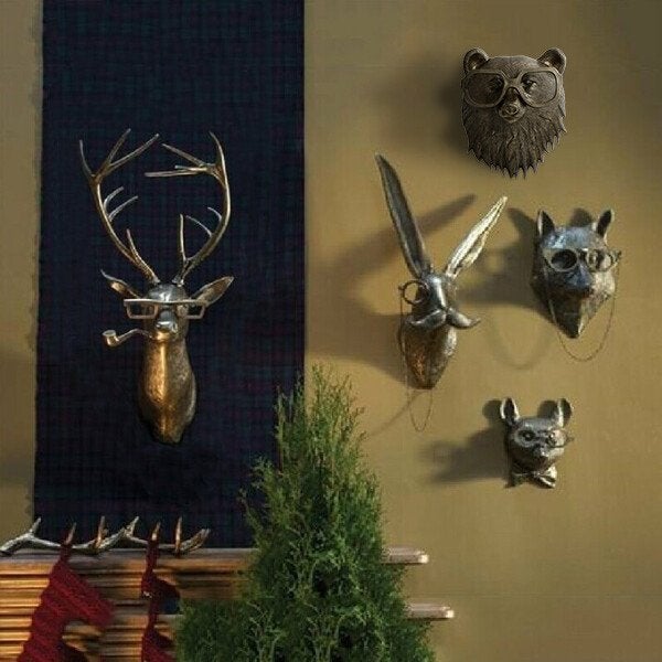 Decorative Animal Head Wall Sculpture for Home