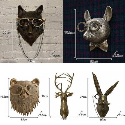 Decorative Animal Head Wall Sculpture for Home