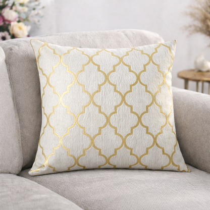 Decorative Printed Cushion Cover with Zipper and Piped Edge