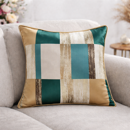 Decorative Printed Cushion Cover with Zipper and Piped Edge