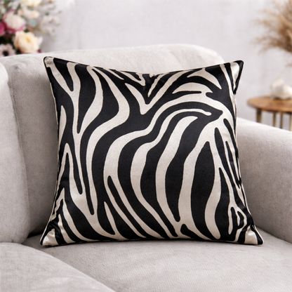 Decorative Printed Cushion Cover with Zipper and Piped Edge