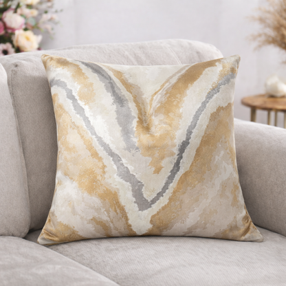 Decorative Printed Cushion Cover with Zipper and Piped Edge
