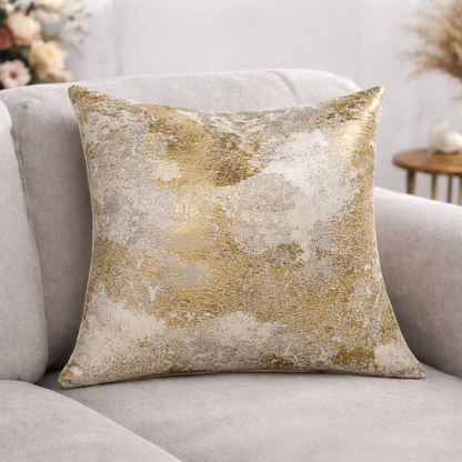 Decorative Printed Cushion Cover with Zipper and Piped Edge
