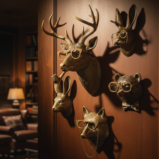 Decorative Stag Head Wall Mount Rustic Resin Deer Wall Sculpture Home Accent